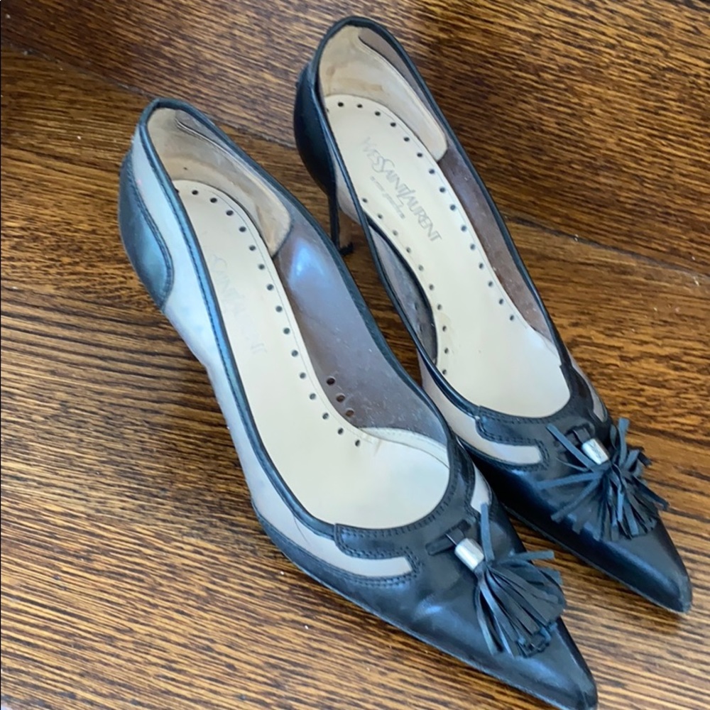 Ysl black point toe pumps size 38.5